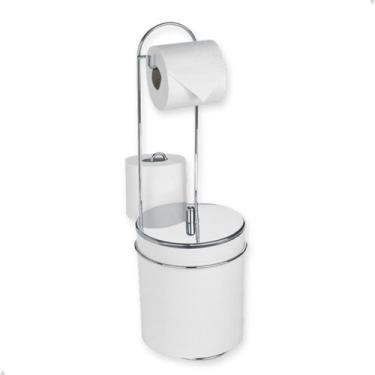 Imagem de Suporte Chão P/Papel Higiênico C/Lixeira Tp Inox Premium Bco - Arthi