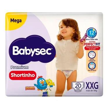 Imagem de Fralda Shortinho Babysec Premium Tamanho XXG com 20 Fraldas Descartáve