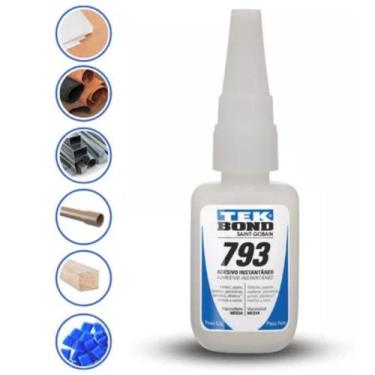 Imagem de Kit 10 Supercola Adesivo Instantâneo Multiuso 793 100g - Tekbond
