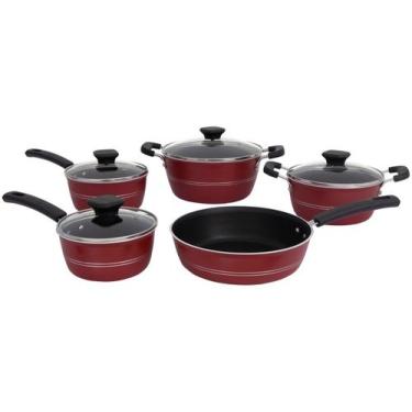 Imagem de Jogo de Panelas Tramontina Antiaderente - de Alumínio Vermelho Queimad