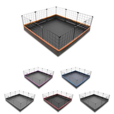 Imagem de Cercado Aramado Porquinho da Índia 90x90 Cm Preto com Bandeja Higiênic