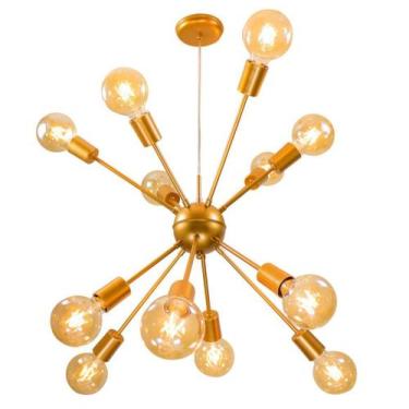 Imagem de Pendente Sputnik Atom Cobre Fosco + 12 Lampadas Filamento de carbono 2