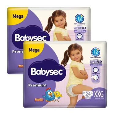 Imagem de Kit 2 Fraldas Babysec Galinha Pintadinha Premium Tamanho XXG 24 unidad