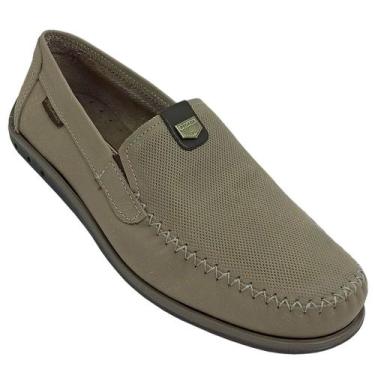 Imagem de Sapatilha Mocassim Pegada Masculino Feito Em Couro Casual, Jeans areia