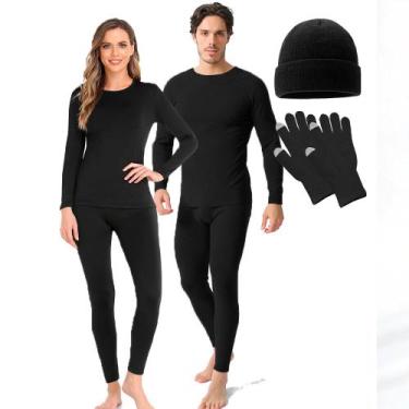 Imagem de Roupa Termica Frio Blusa Calça segunda Pele Gorro Luva Touch Screen Ma