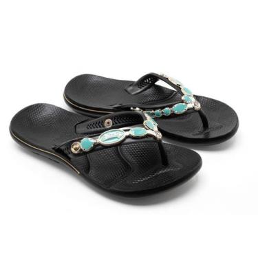 Imagem de Chinelo Feminino Antiderrapante Esporão P/ Dor Nos Pés com Enfeite na 