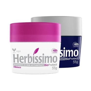 Imagem de Kit Desodorante Herbíssimo Creme Antitranspirante Bioprotect Hibisco e