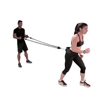 Imagem de Cinto de Tração Duplo para Treino de Resistência Com Elástico Exercíci
