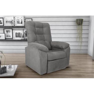 Imagem de Poltrona Reclinável MX61 Onix Suede Cinza B 250 - Matrix - LM DECOR