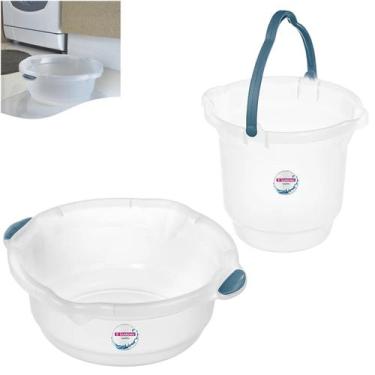 Imagem de Kit Balde 8,5 Litros Bacia Plástica 14 Litros Para Limpeza Casa Lavand