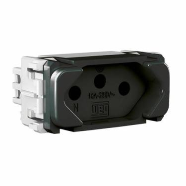 Imagem de  compose módulo tomada 2 polos + terra 10a preto 13387541  - weg