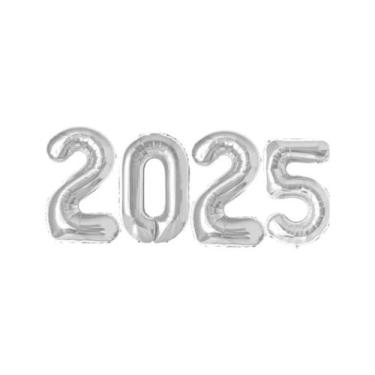 Imagem de Balão Matalizado 2025 45 Cm Final Ano Decoraçao Ano Novo - Mister Balã