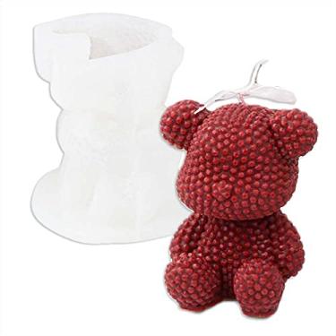 Imagem de Tone Fun Moldes de silicone em forma de urso pérola para fazer velas, resina, velas de aromaterapia, sabonete de cera artesanal, decoração de casa, artesanato