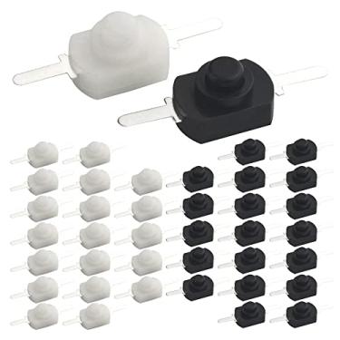 Imagem de WMYCONGCONG 40 PCS Latching Push Button Switch Mini On Off Switch DC 30V 1A for Torch Flashlight Light Lamp Wall Outlet, White and Black