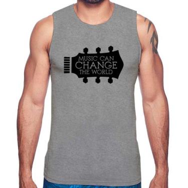 Imagem de Regata Music Can Change The World - Foca na Moda, Cinza, GGG