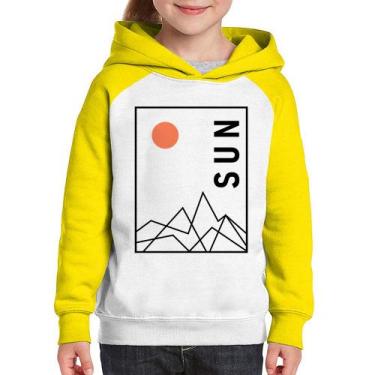 Imagem de Moletom Infantil Abstract Sun - Foca na Moda, Branco, Amarelo, 8