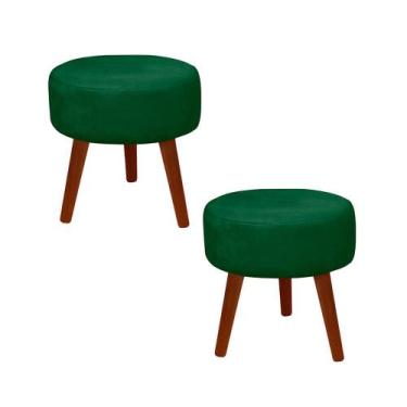 Imagem de Kit 2 Puff Redondo Decorativo Danny Pés Palito - Casa da Poltrona, Ver