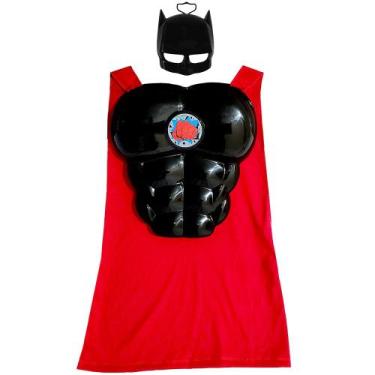 Imagem de Fantasia de Brinquedo do Batma Máscara Peitoral e Capa Infantil Preto 