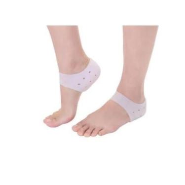 Imagem de Meia Palmilha Silicone Gel  Calcanhar Prevenir Rachaduras Pé - LULLU P