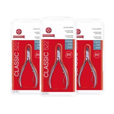 Imagem de Kit 3 Alicate de Cutícula Classic 522 Mundial Profissional, 522
