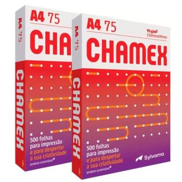 Imagem de 2 Chamex 500 Folhas Papel Sulfite Oficio A4  Resma 