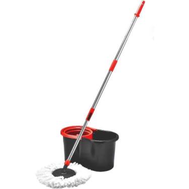 Imagem de Mop Giratório com Balde 8L VERMELHO/CINZA - Camesa, Preto e Vermelho