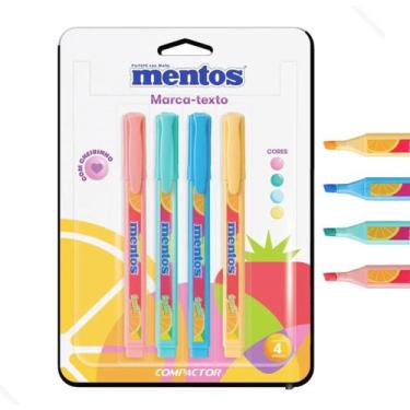 Imagem de Caneta Marca Texto Com Cheirinho bala mentos 4 cores