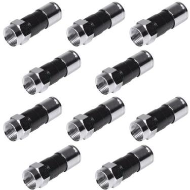 Imagem de Conector Rg6 Cabo Coaxial Compressão Profissional Antena - Boa Escolha