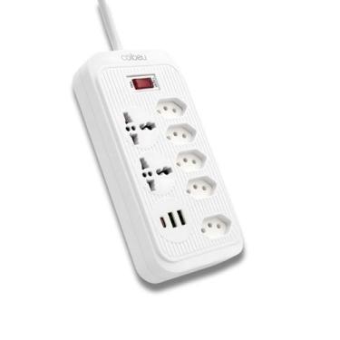 Imagem de Filtro de Linha, Extensão 5 Tomadas, 2 portas USB, 1 porta Type-C, 2 T