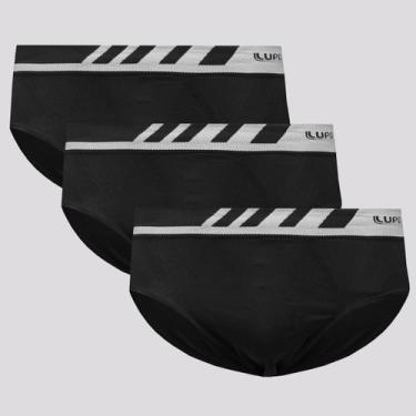 Imagem de Kit de 3 Cuecas Slip Lupo Microfibra Preta, GG