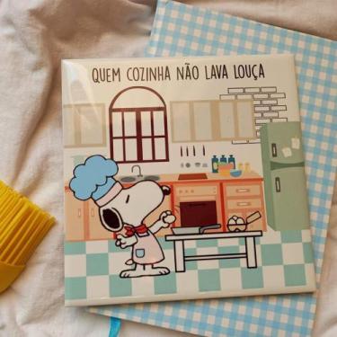 Imagem de Azulejo Snoopy - "Quem cozinha não lava louça." - criattivis