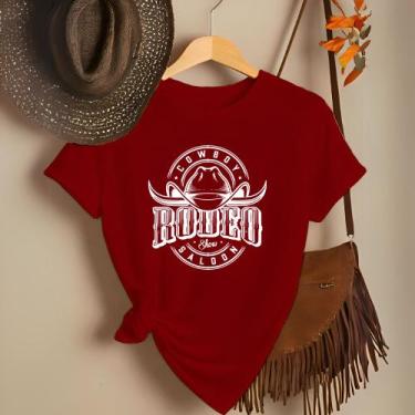 Imagem de Camiseta Feminina Country Look Country T-shirt Roça Agro Rodeio Boiade