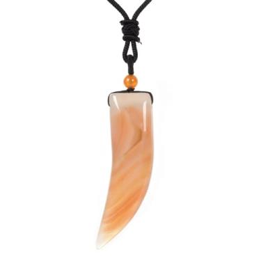 Imagem de Justinstones Colar de amuleto com pingente de chacra com pingente de chacra com pedra preciosa obsidiana natural dente de lobo facetado 55 cm, Pedra, Ágata