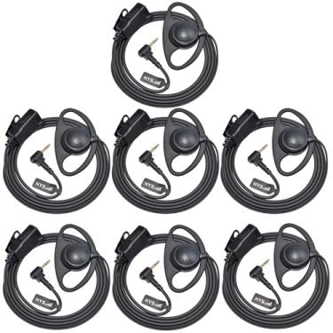 Imagem de HYS Fone de ouvido em forma de D com microfone para Motorola Spirit GT/Spirit GT+/Talkabout/T8500/9500/Em1000 Series/T200/T400/T600 e T800 Walkie Talkie, Push to Talk Single Pin 2,5 mm FRS/GMRS rádio