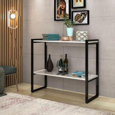 Imagem de Aparador Industrial Hall de Entrada Adega Ísis Com Duas Prateleiras Pé