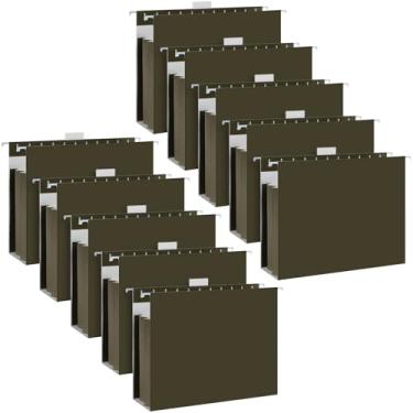 Imagem de Dispowreath Pacote com 10 pastas de arquivos suspensas de capacidade extra com abas reforçadas expansíveis, expansão resistente de 8,5 cm projetada para arquivos volumosos gráficos médicos (tamanho