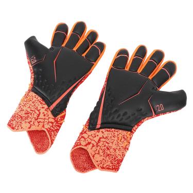 Imagem de Luvas de Goleiro de Látex, Luvas de Futebol de Nylon Respiráveis ​​resistentes à Abrasão para Treinamento, para Jogadores Profissionais (Laranja #18)