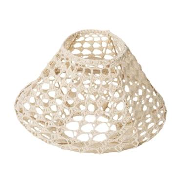 Imagem de Gralara Abajur tecido com corda, abajur pendente, decoração, abajur artesanal, abajur para lâmpada de chão, lâmpada de mesa, fazenda, Bege