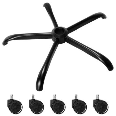 Imagem de Frassie Base de metal para cadeira de escritório de 71 cm, resistente, 1134 kg, peça de base universal para cadeira de computador com 5 rodízios