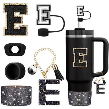 Imagem de Mity rain Conjunto de 6 peças de acessórios para copo Stanley Cup 850 g 1,134 g copo com alça, acessórios pretos incluindo topo de palha, bota, tampa à prova de derramamento, pingente de alça, adesivo