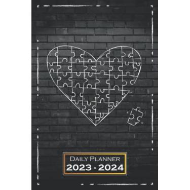 Imagem de Daily Planner 2023-2024: Heart, Fun | 6x9 inches, Softcover | From Sunday to Saturday | One Week on a Double Page | with Monthly Overview | Motive | qx1