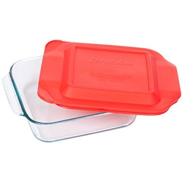 Imagem de Pyrex Assadeira quadrada de 20 cm (8 polegadas), vermelha, 20,32 cm (8 polegadas)