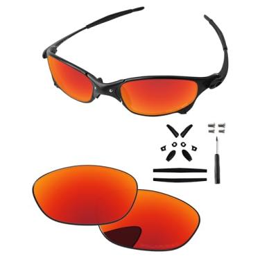 Imagem de PapaViva Lentes de substituição, kits de borracha, chave de fenda e parafusos para óculos de sol Oakley Juliet 55 mm, Vermelho fogo, Juliet