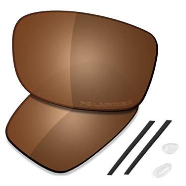 Imagem de SAUCER Lentes de substituição premium e kits de borracha para óculos de sol Oakley Gauge 8 L OO4124-62 mm de alta definição - Marrom âmbar polarizado