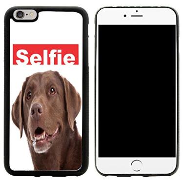 Imagem de Rikki Knight Capa híbrida Selfie Chocolate Labrador Dog Design iPhone 6/6s Plus Preta