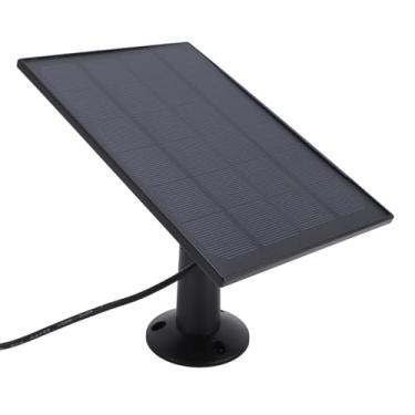 Imagem de Carregador de painel solar de 8W para câmera de alimentador de pássaros, Painel solar para campainha de porta tipo C IP66 à prova d'água com montagem em 360 graus (Preto)