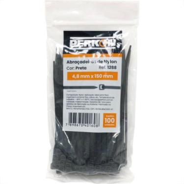 Imagem de Abracadeira Nylon Perkon Preta 4,8X150 100 Pecas 1288