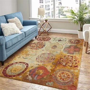 Imagem de HJZSZX Sala de estar Tapete Country Pastoral Quarto Cabeceira Tapete Macio Casa Sofá Mesa de Centro Área de Lazer Tapete de Pelúcia, QH2077, TD, 200X200CM