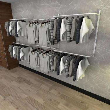 Imagem de Arara de roupas closet quarto com 14 peças cremalheira 300x100 cm cor 