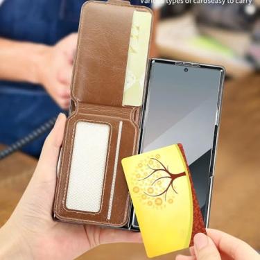 Imagem de Capa carteira removível de couro com bloqueio e suporte para cartão, capa dura para Samsung Galaxy Z Fold 6 5 4 3, verde, para Samsung Galaxy Z Fold6